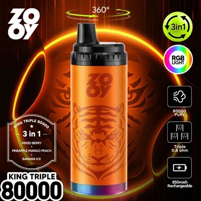 ZOOY KING 3-in-1 80000 Puff einnota E-sígaretta: Setur nýjan iðnaðarstaðal me...