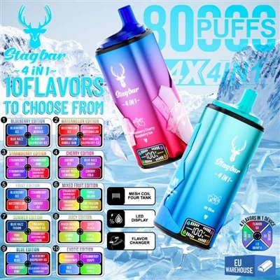 Stag Bar 4in1 80000 Puffs: A New Era Choice For High-Puff Einnota E-sígarettur