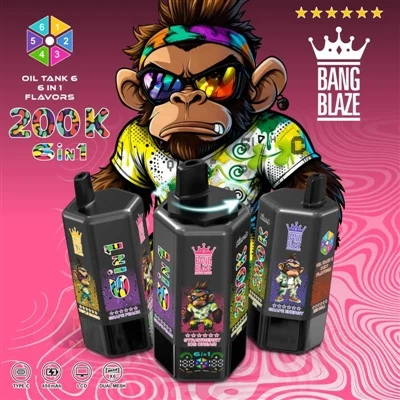 BANG BLAZE 200K 6in1: Einn stafur í höndunum, sex bragðtegundir til að velja ...