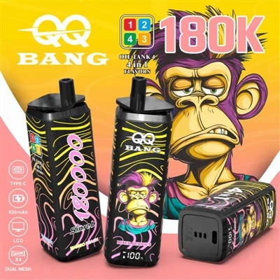 QQ BANG 180K 4in1: Hin fullkomna vape upplifun með fjórum bragðtegundum í einu