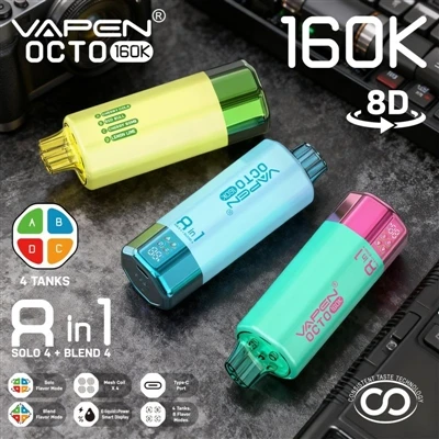 VAPEN OCTO 160K: Einnota E-sígaretta sem fullkomnar sannarlega „fjöl-bragð“ u...