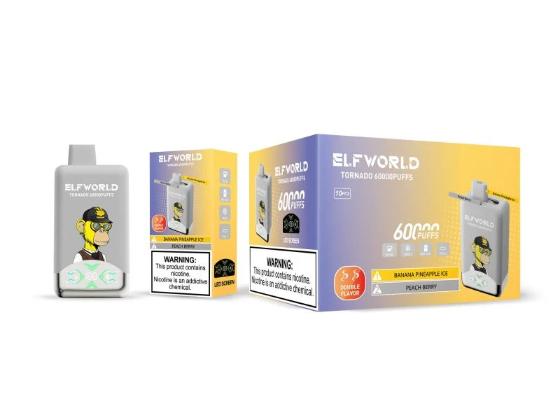 E40-Banana-Pineapple-IcePeach-BerryELFWORLD TORNADO 60000 E40-Banana-Pineapple-IcePeach-BerryELFWORLD TORNADO 60000