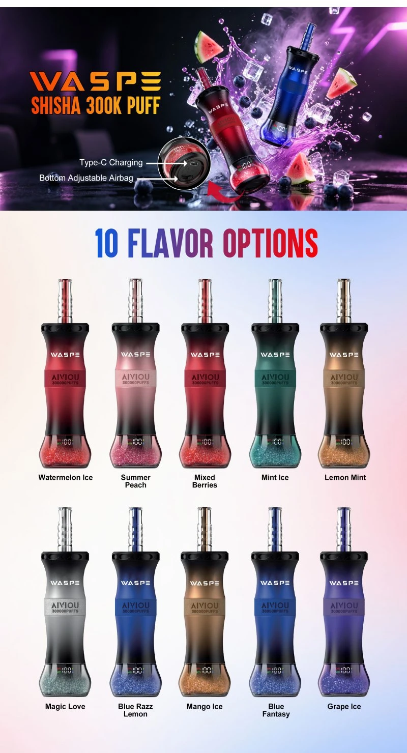 WASPE Shisha Hookah 300K Puffs 55 WASPE Shisha Hookah 300K Puffs 55